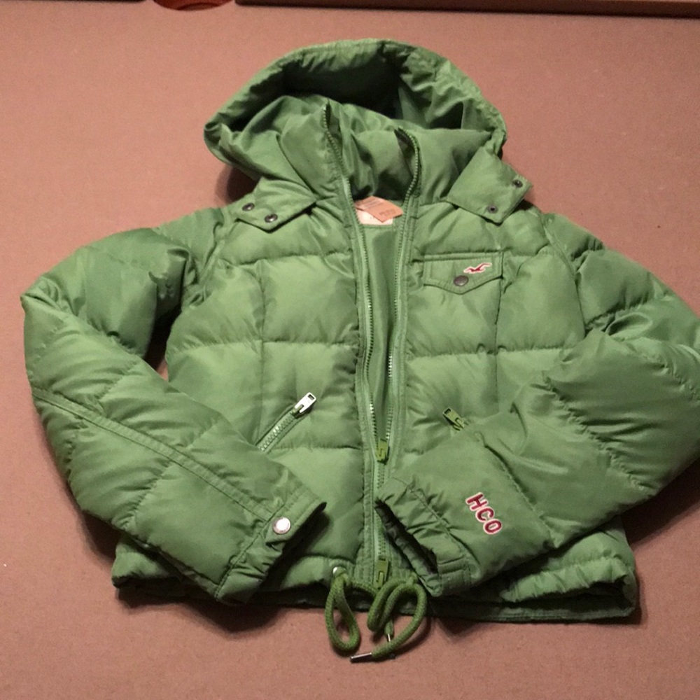 Hollister Green Short Parka style jacket
